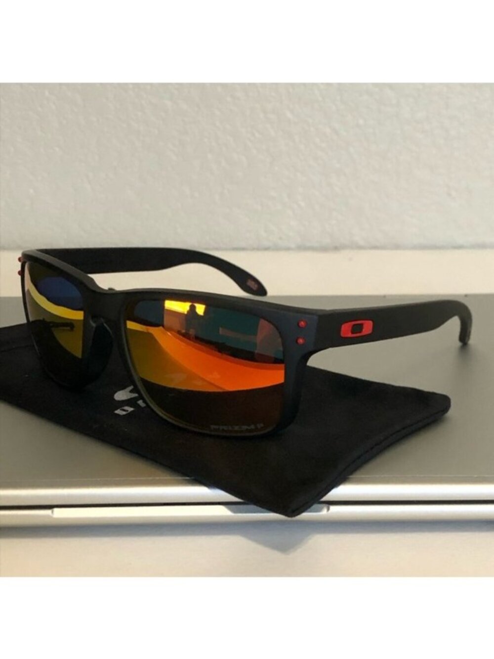 POLARIZED OAKLEY Holbrook Red Reflective Lenses 9102 - Picture 5 of 12